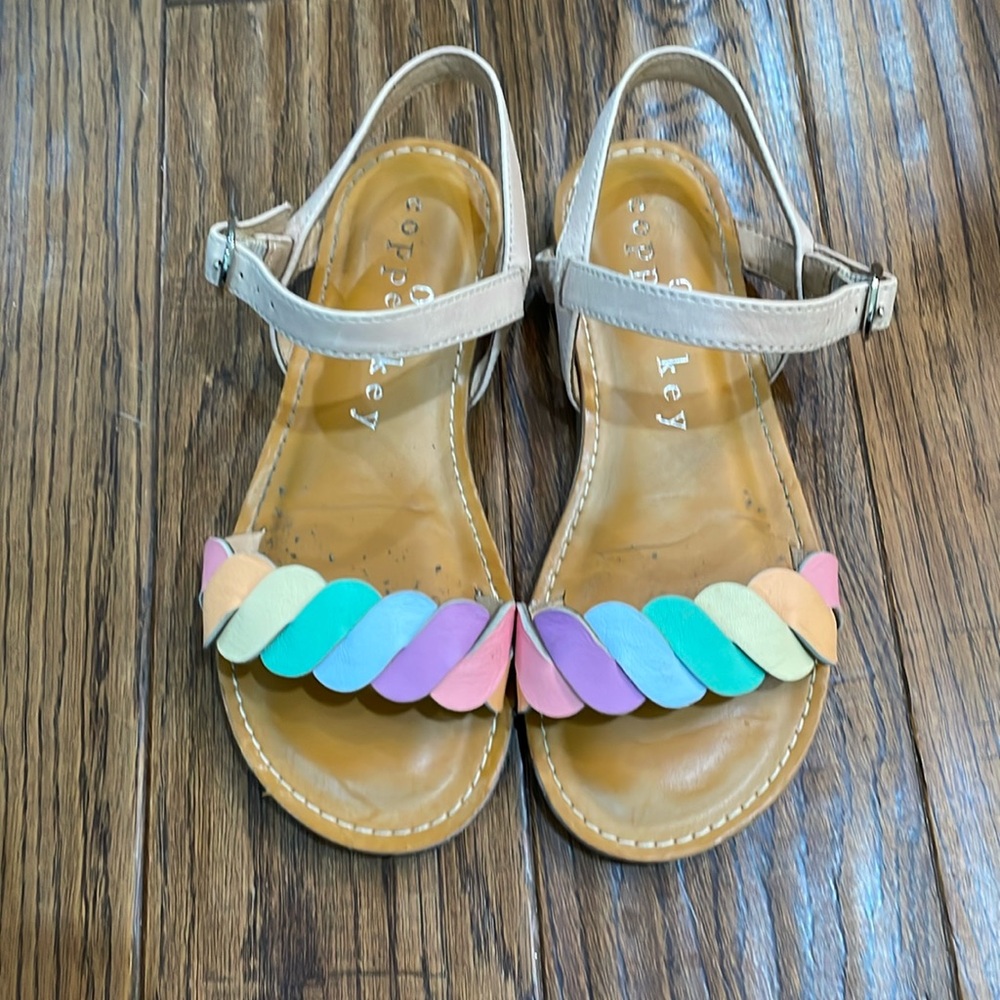 Pastel rainbow Copper Key sandals